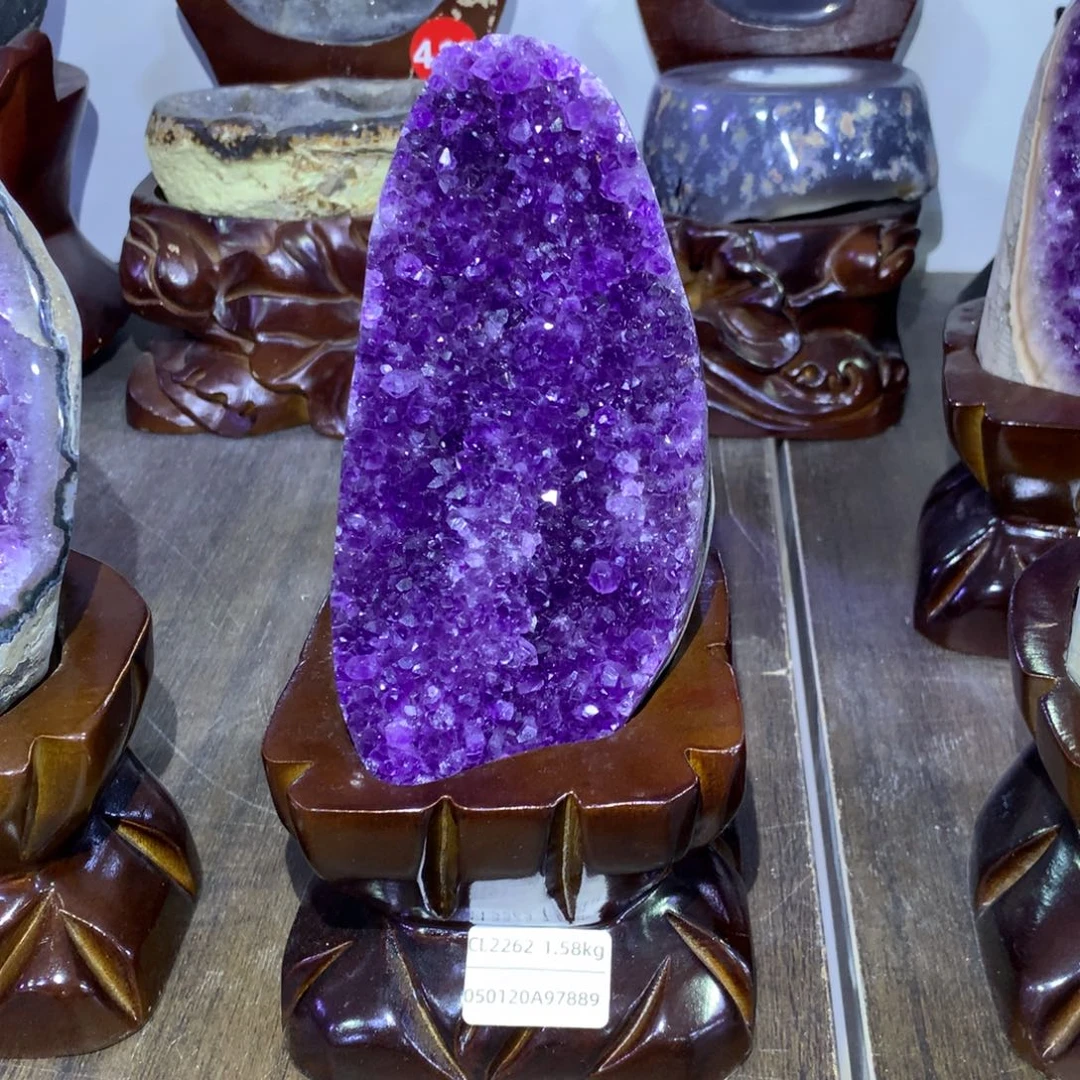 未镶嵌大型摆件（非配饰）紫晶乌拉圭晶花晶山