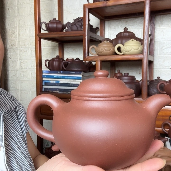 茶壶紫砂莲子600cc底槽清精工半手工