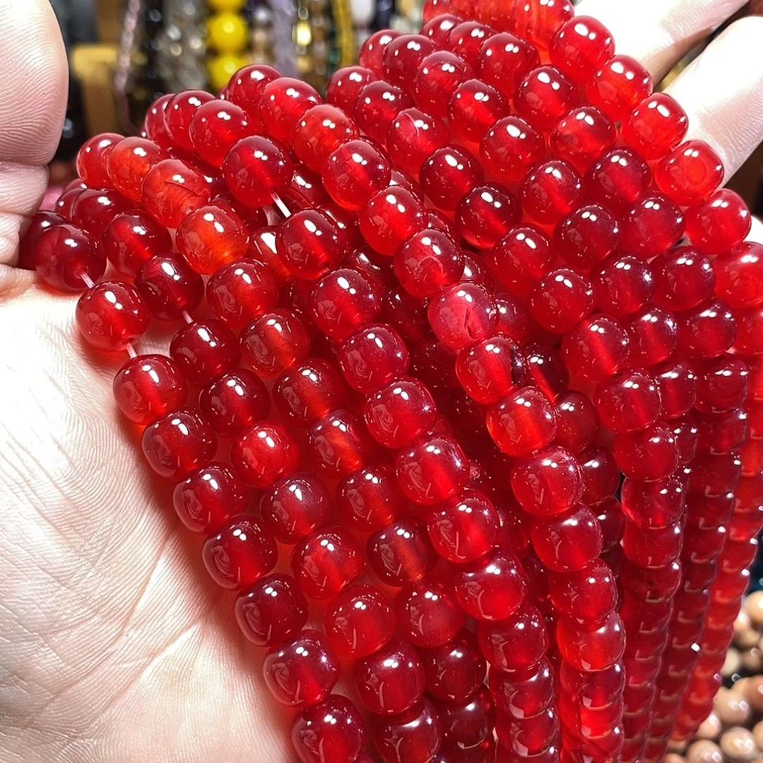 玛瑙/玉髓未镶嵌珠宝半成品鸽血红玛瑙玛瑙老型一条卡10mm