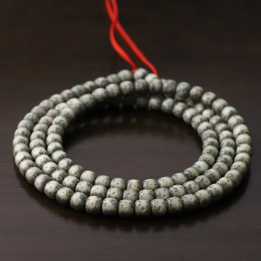 S8852【骨瓷月留白】针尖细星星月菩提108文玩长串