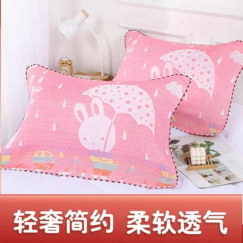 花边三层枕头巾纱布枕巾一对装加厚耐脏柔软透气吸汗枕巾成人学生