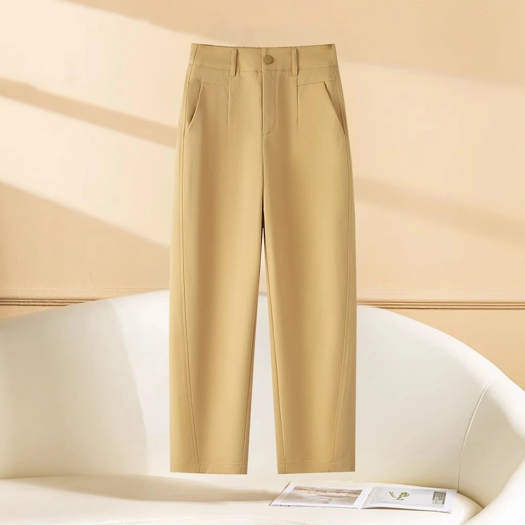 2025春季新款爆款经典轻氧裤小个子纯色显瘦高腰时尚百搭休闲裤