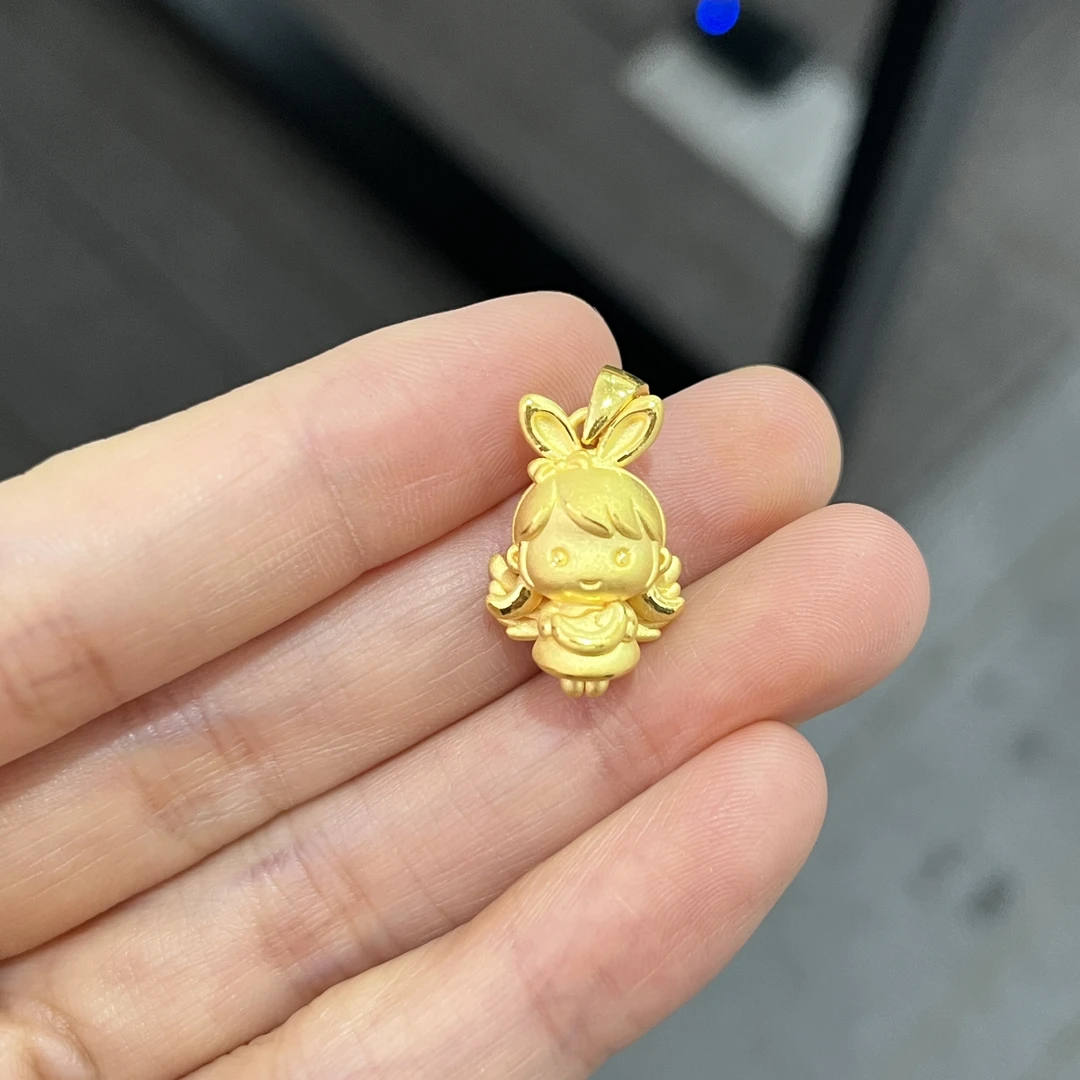 3D小天使吊坠 足金999