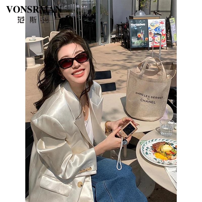 高级感名媛小西装外套女2025春秋新款小个子西服好看休闲气质宽松