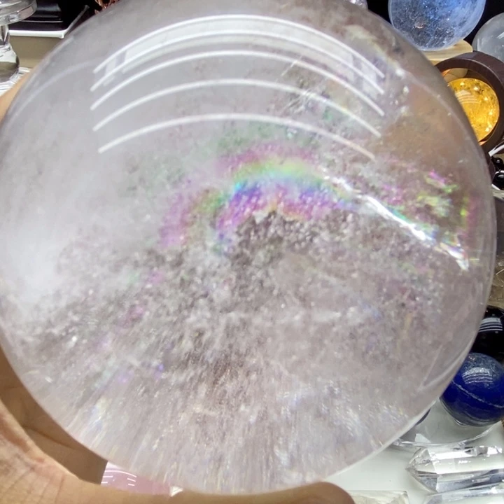 水晶摆件未镶嵌天然白水晶球88m m