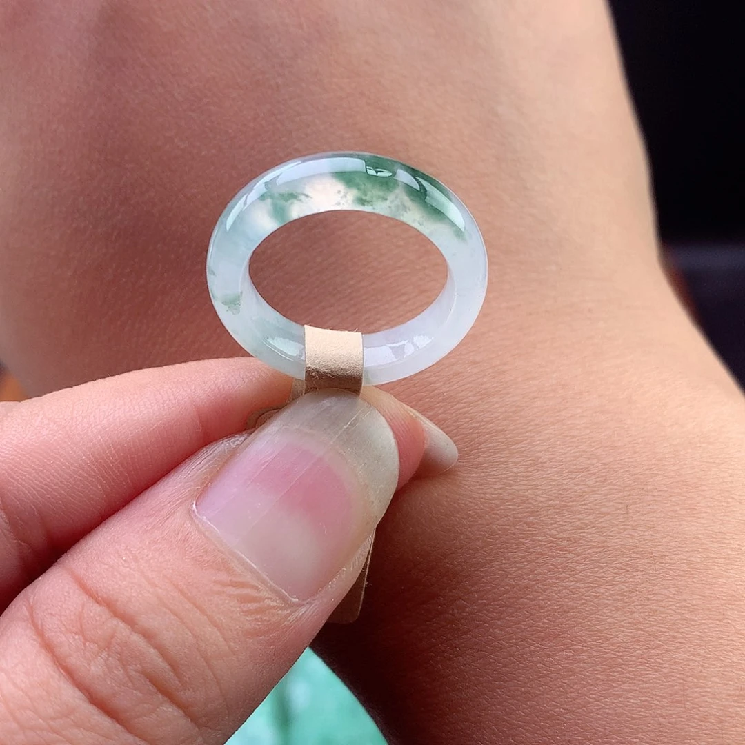 翡翠未镶嵌项链11-12号戒指