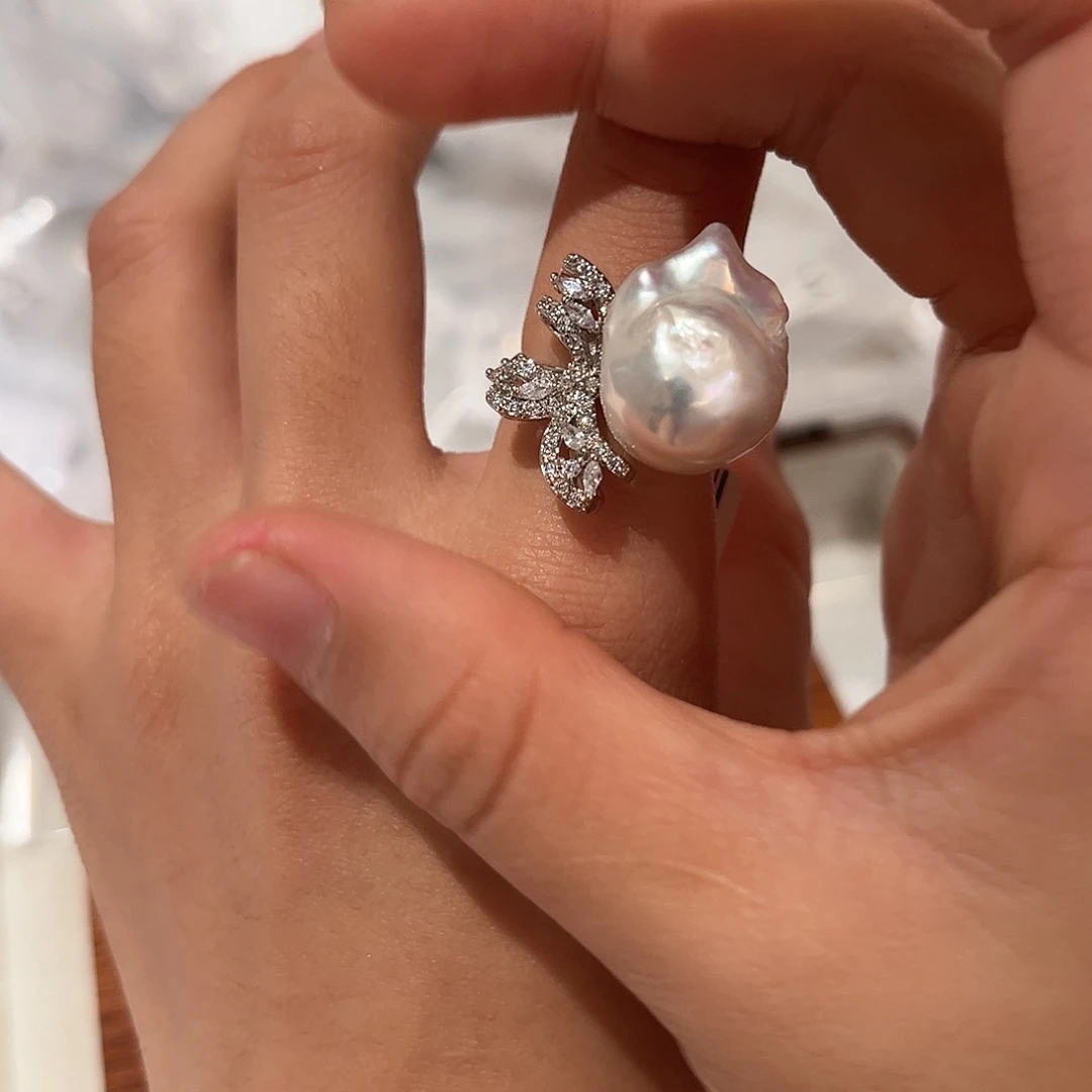 合金淡水珍珠耳饰