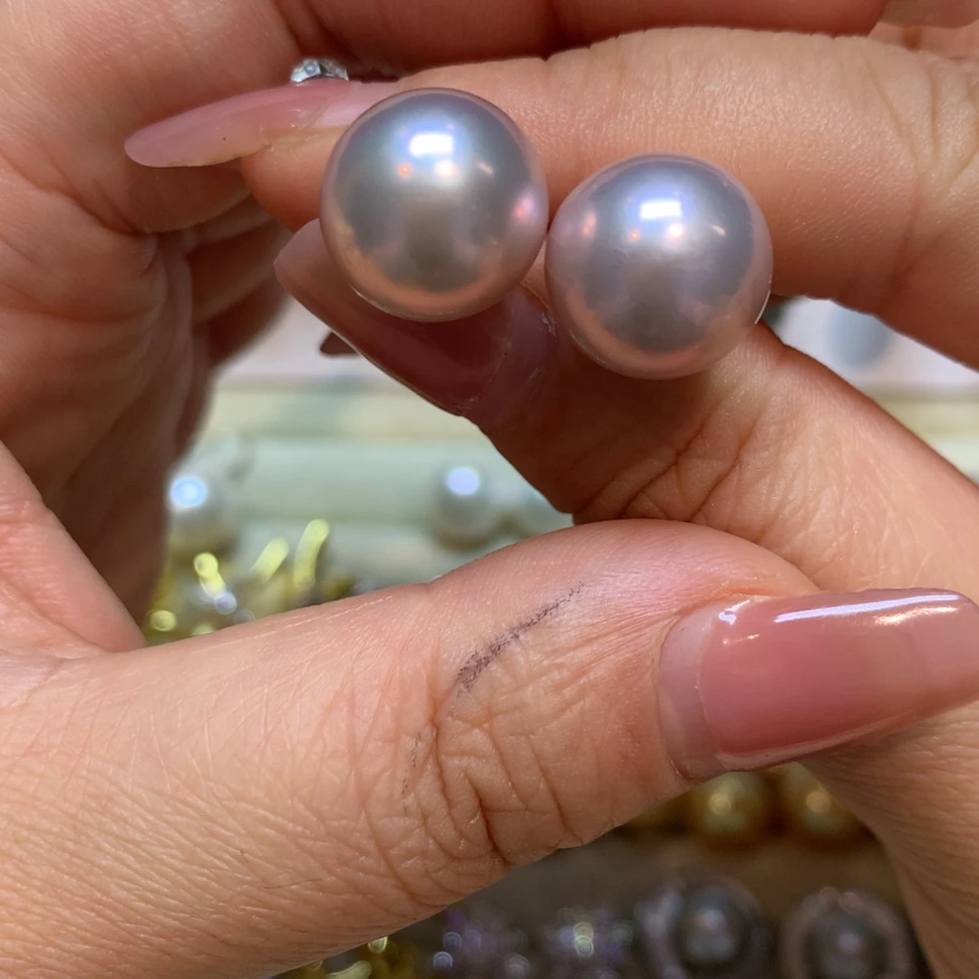 淡水珍珠耳饰银S925镶嵌