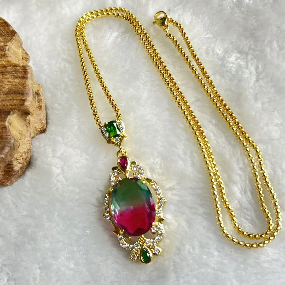 典藏品 双色时尚吊坠美观大气美轮美奂高雅华丽华贵精彩绝伦