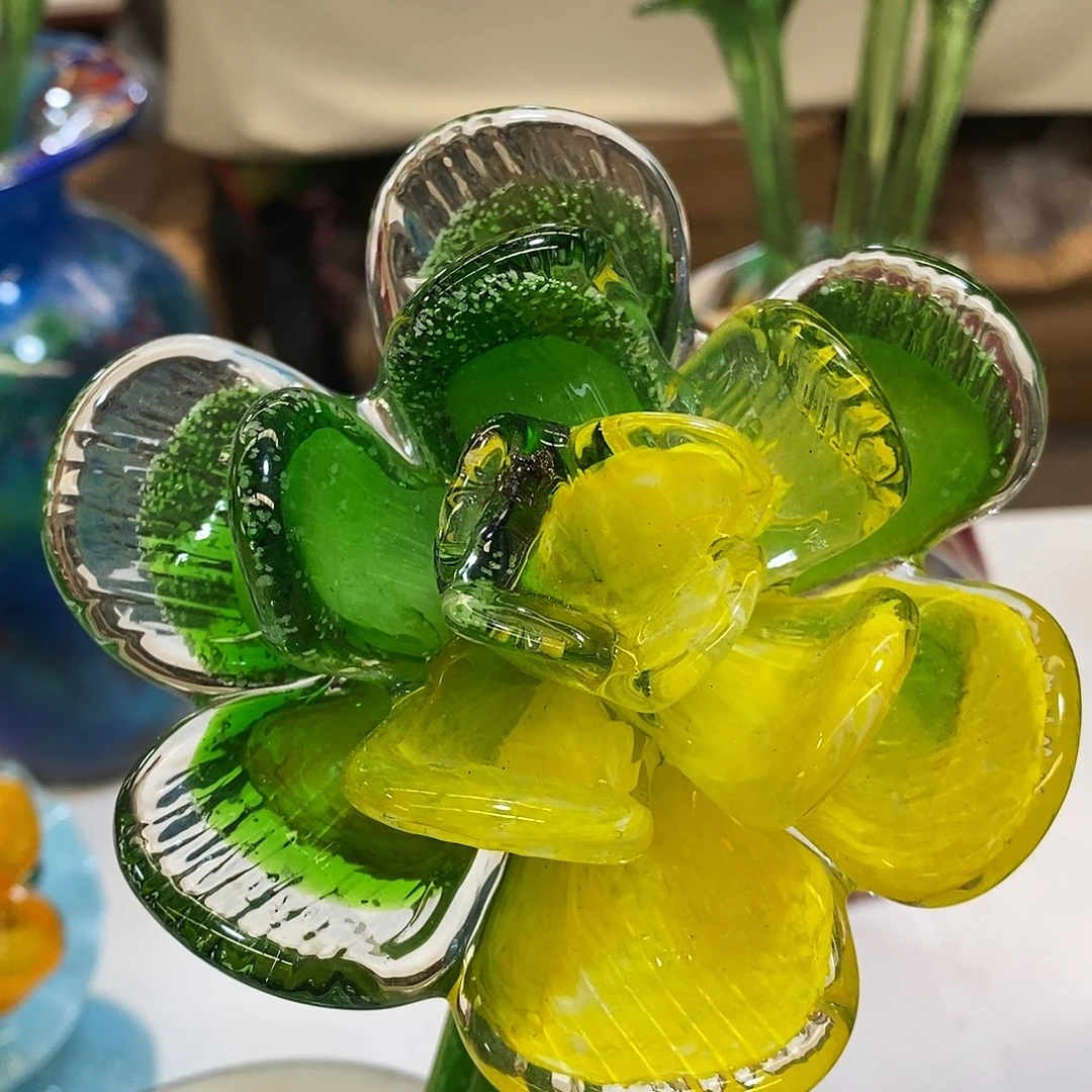 琉璃牡丹花双色琉璃