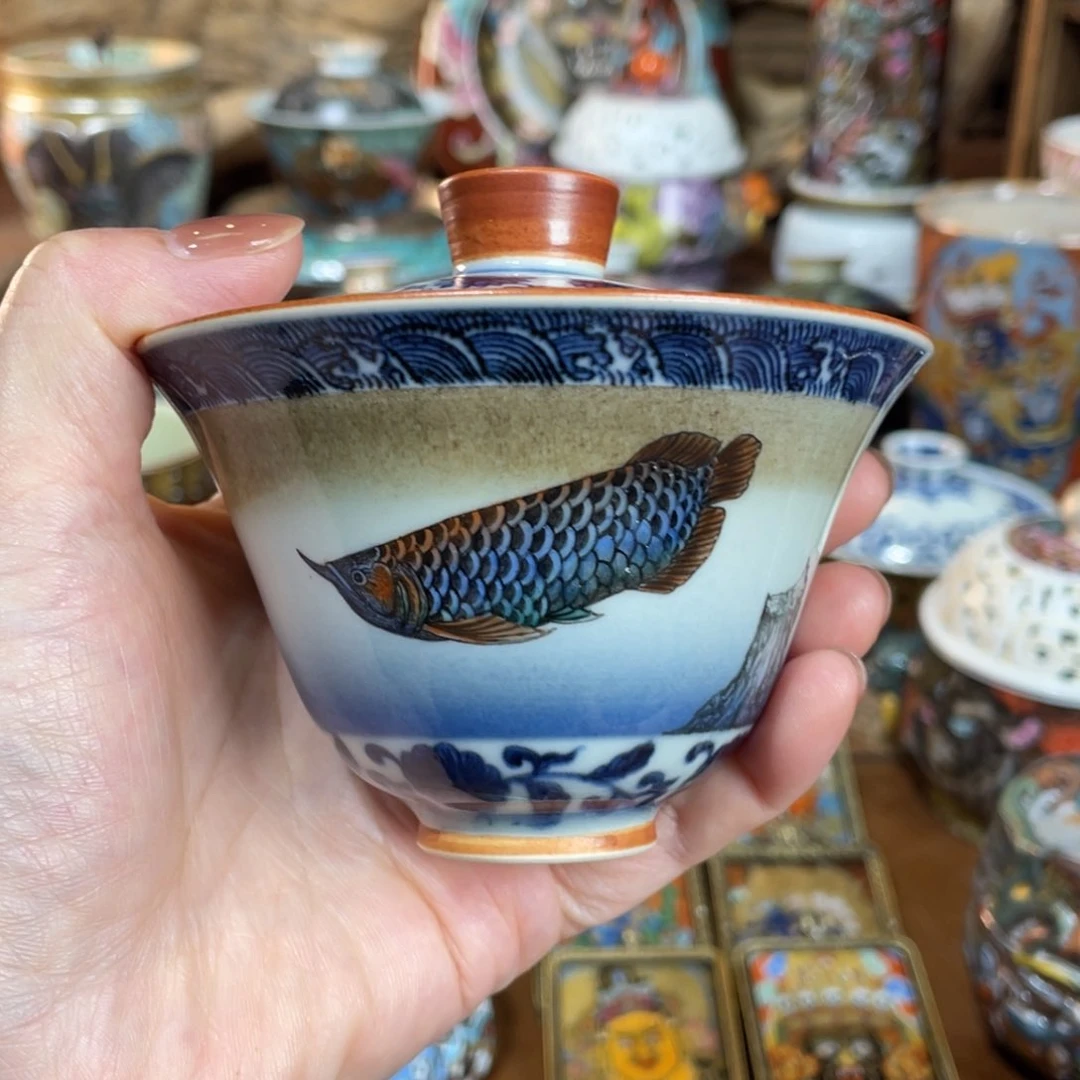 【闪购商品】龙鱼盖碗 窑变釉魅力