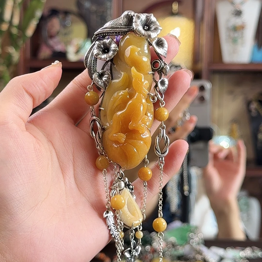 翡翠银S925镶嵌颈饰