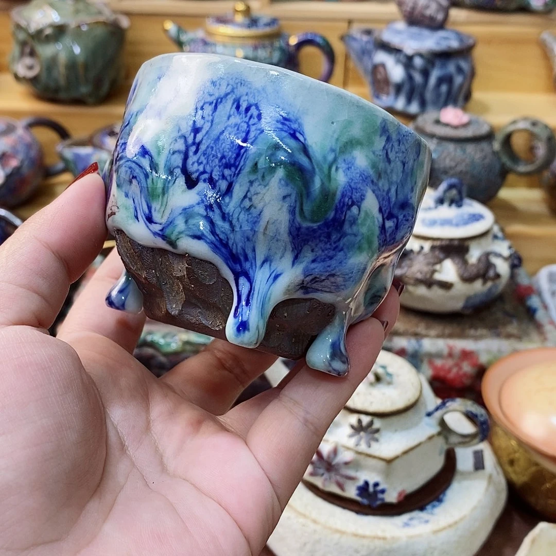 柴烧志野古喜茶器