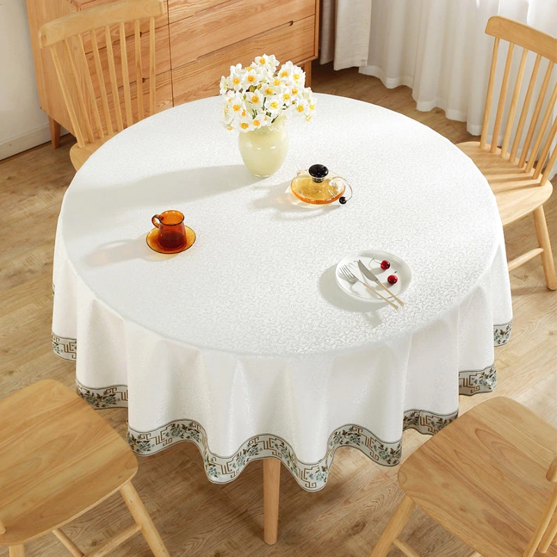 圆桌布防水防油免洗高级感餐桌垫餐厅饭店家用圆台布轻奢高档北欧