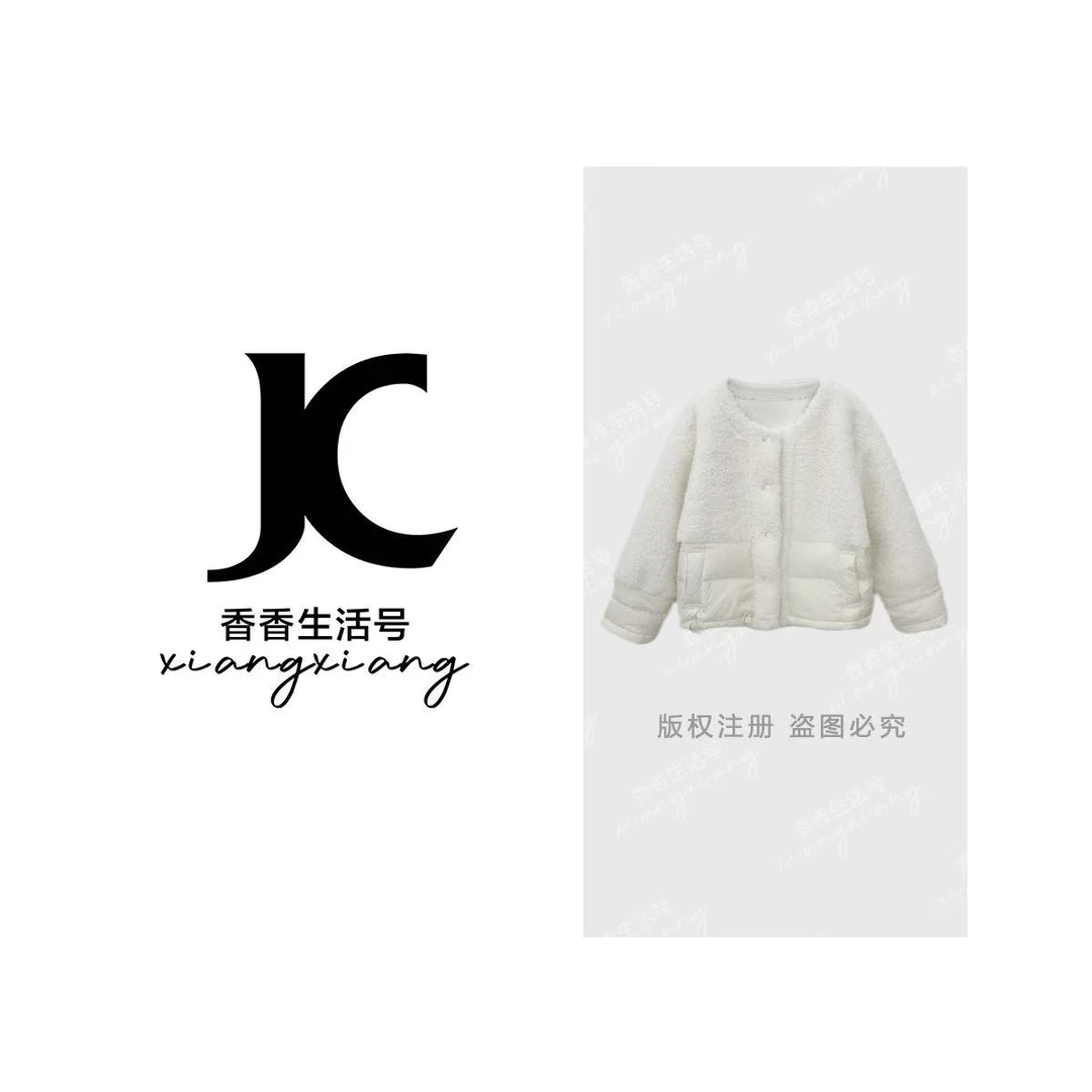 【香香严选】“奶团子”2025毛绒拼接外套复古拼接设计DM2321