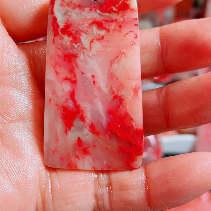 悟***巴林石巴林鸡血方牌