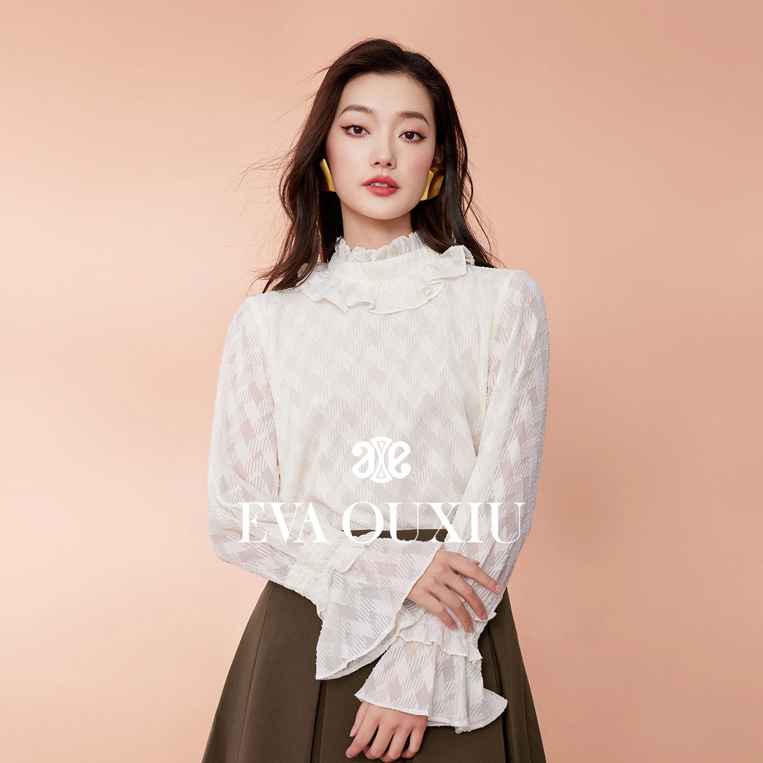 【女乔专属】EVA OUXIU/伊华欧秀雪纺衫上衣E33AC0674
