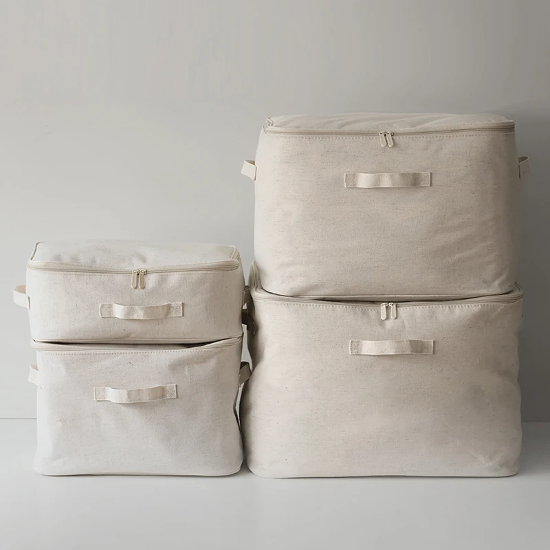 Vv小丸家日本布艺收纳袋箱衣柜防潮防尘袋家用装被子整理袋储物箱