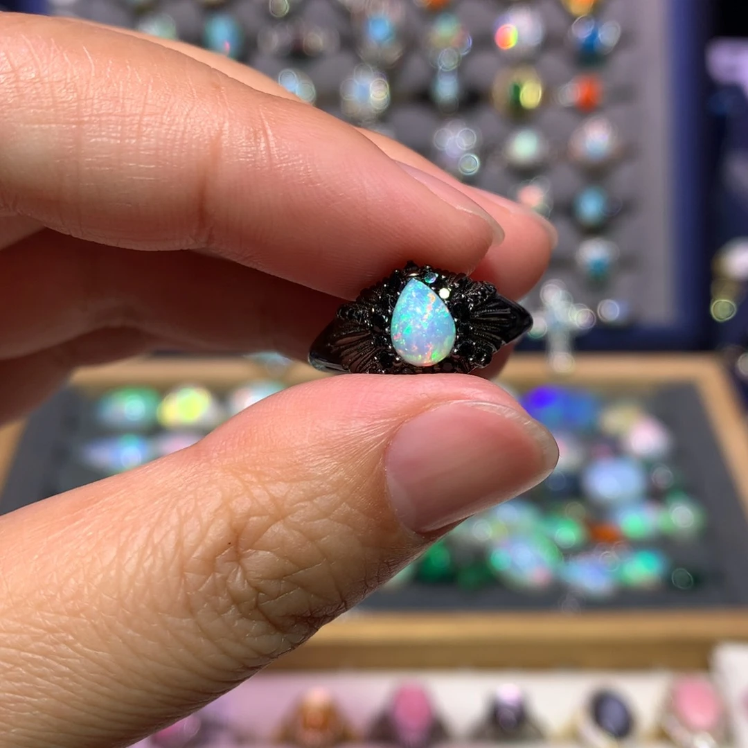 银S925镶嵌欧泊戒指款式