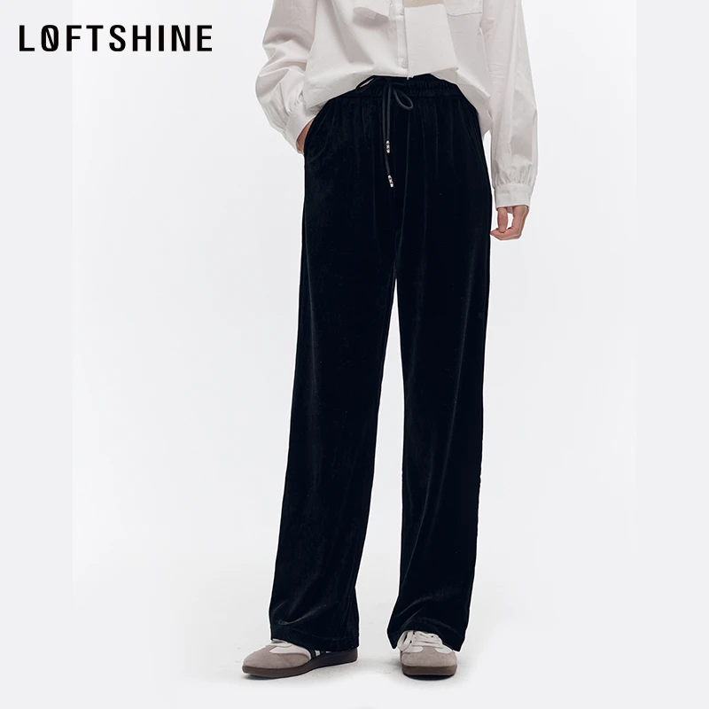 【黄蓉推荐】LOFTSHINE珞炫早春高腰显瘦百搭休闲裤85114001
