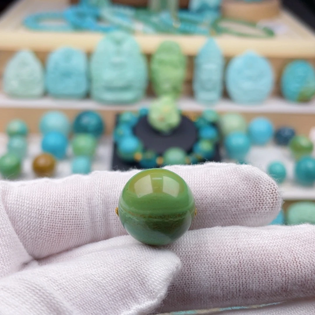 未镶嵌绿松石珠宝奇石17.5mm