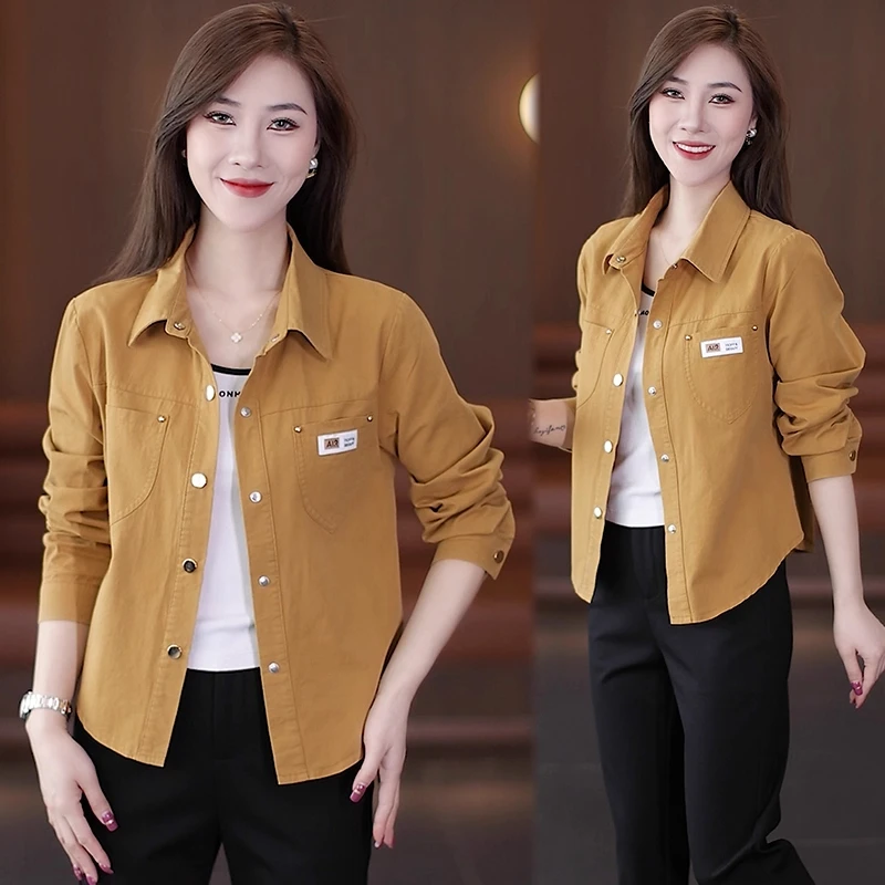 短款衬衫女长袖2025春秋季洋气质减龄休闲时尚显瘦小个子上衣衬衣