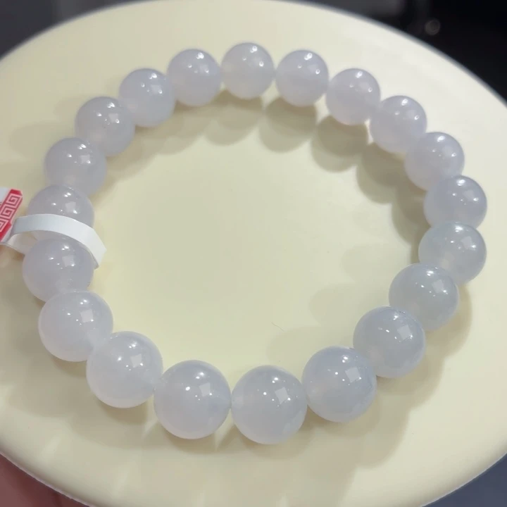 翡翠未镶嵌手链冰胶浅紫卡9.8