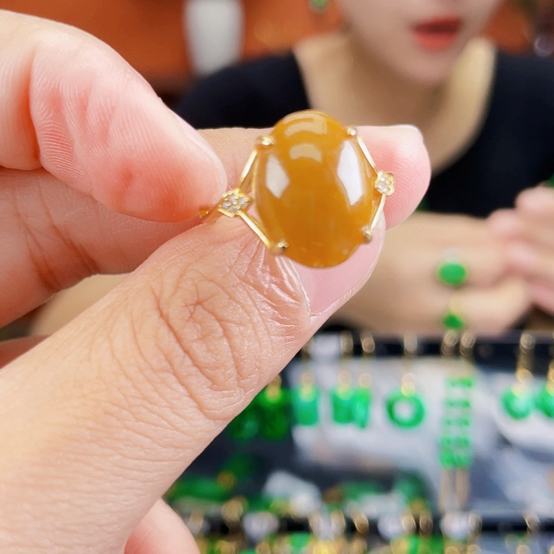 翡翠银S925镶嵌耳饰