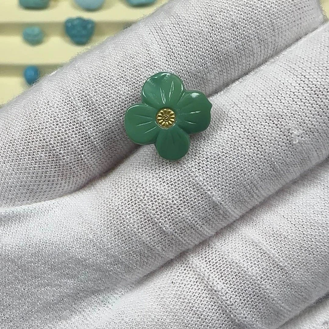 绿松石银S925镀金镶嵌绿松石9