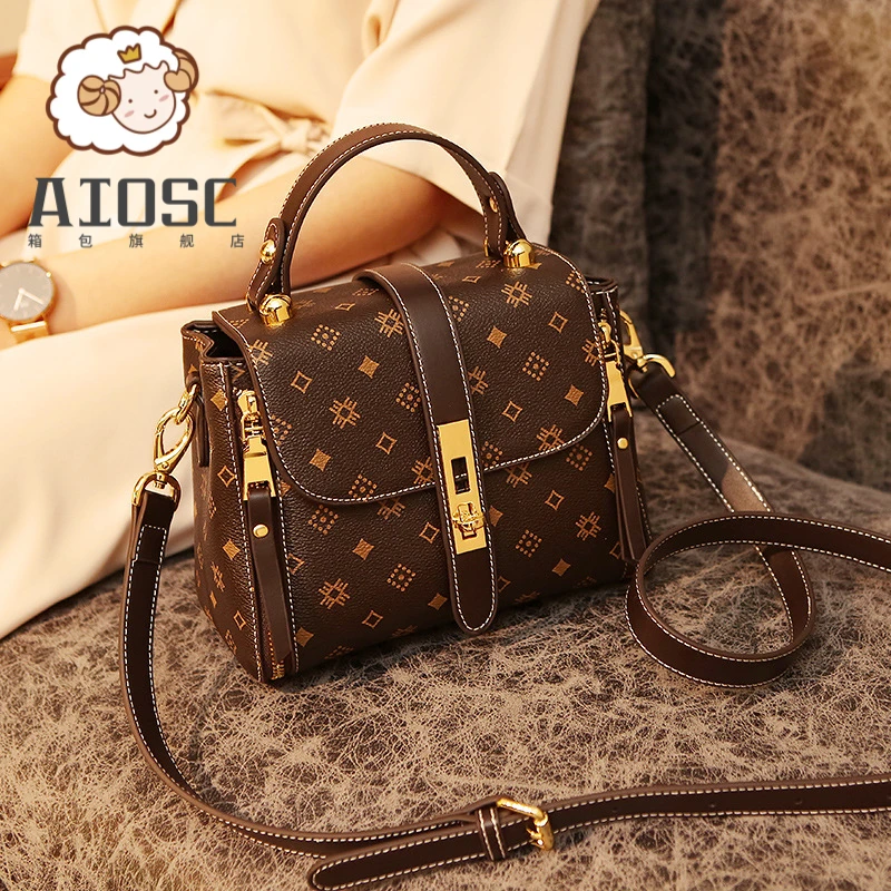 AIOSC小众高级感小包包2025新款韩版手提包水桶包斜挎女包大容量