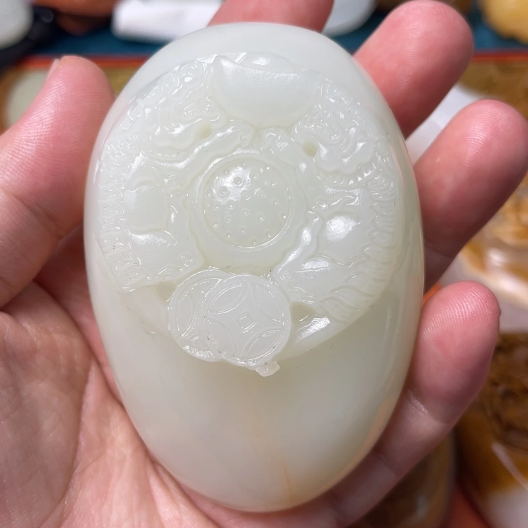 石材天然方解石手把件不退换