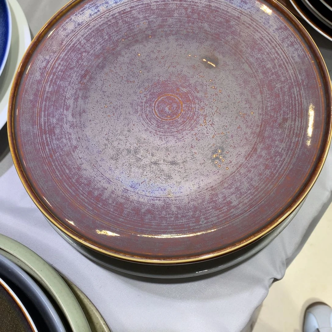 陶景德镇粗陶复古盘碗微瑕