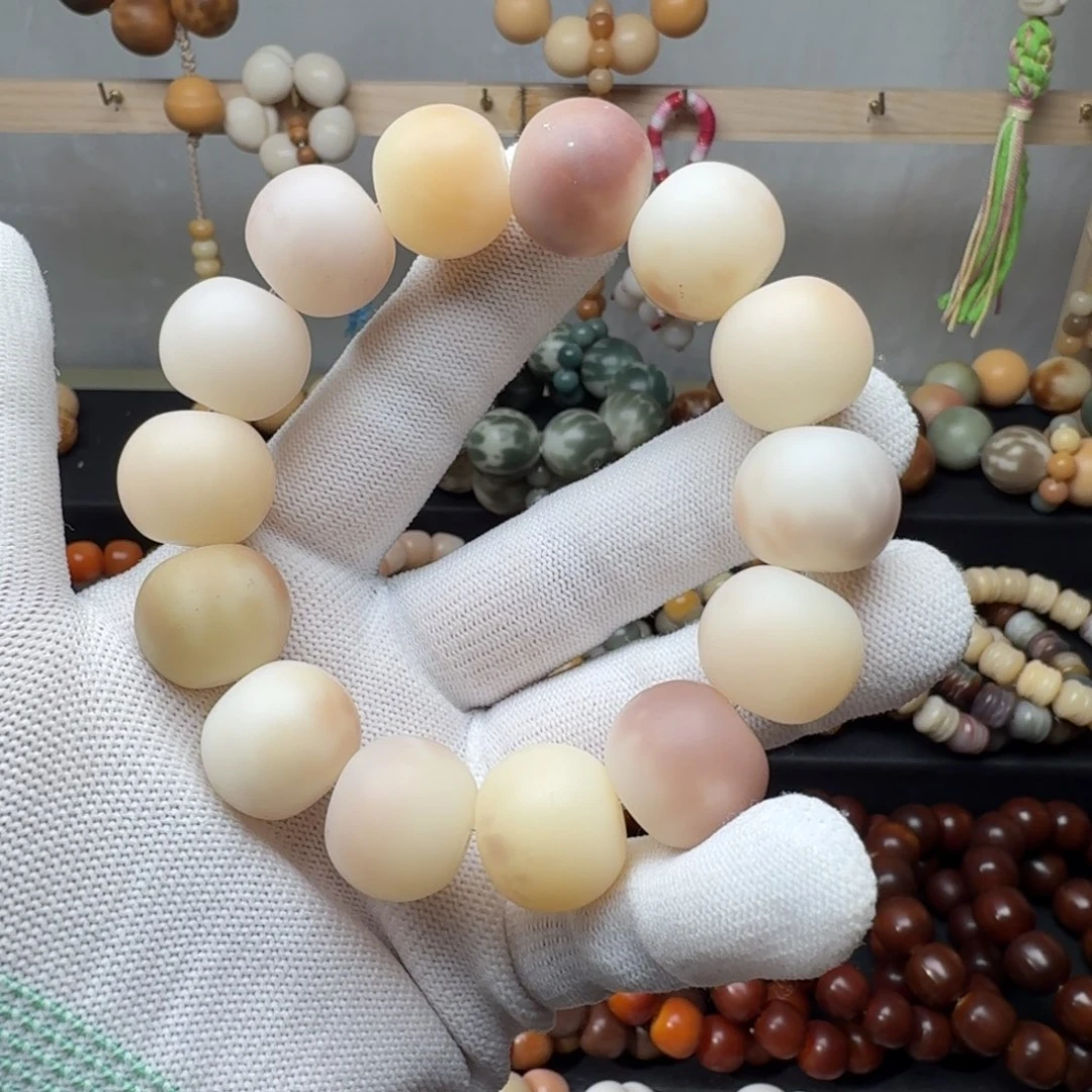 手串菩提根/象牙果卡18干磨紫美人瑕疵