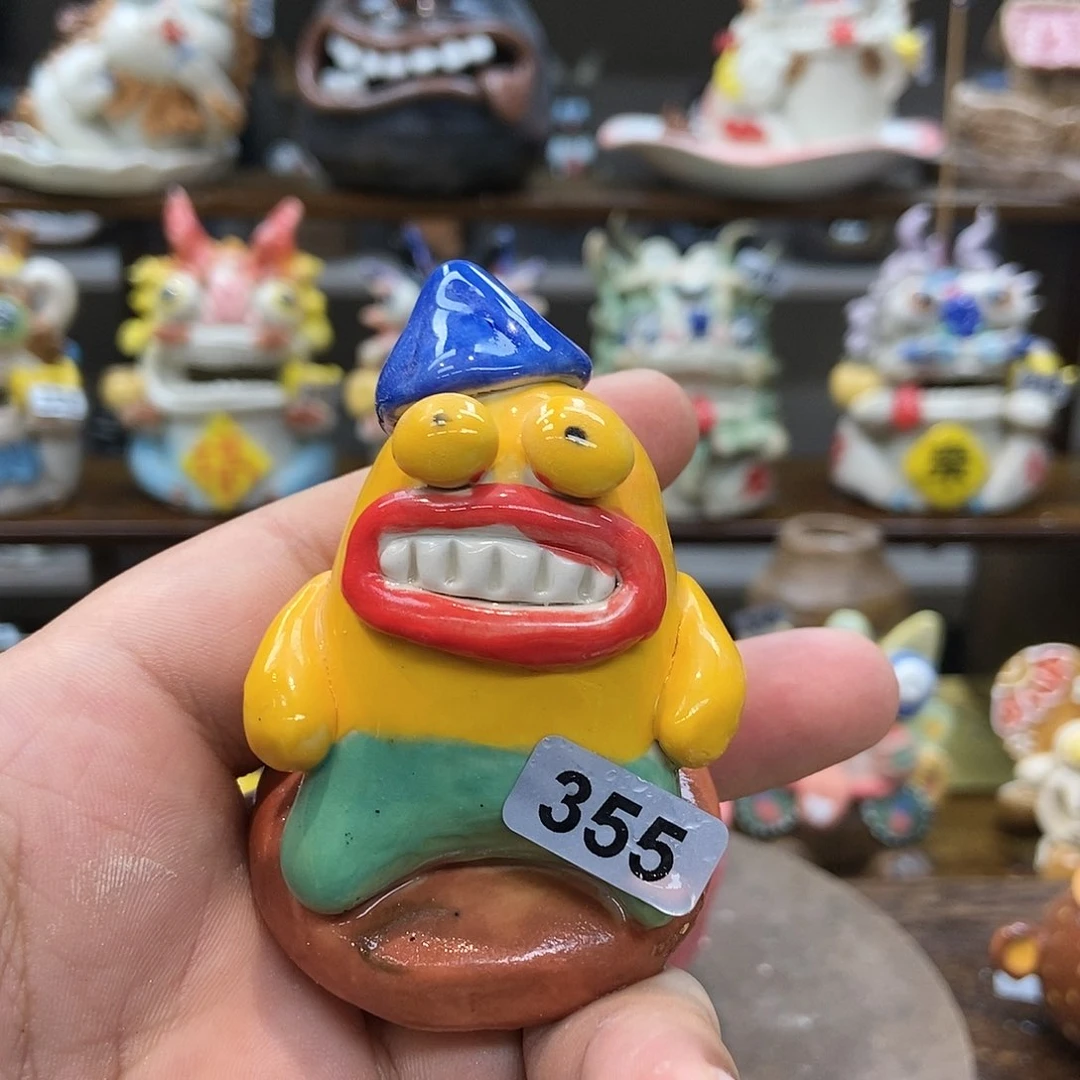 摆件直播间手工抽象陶瓷摆件355
