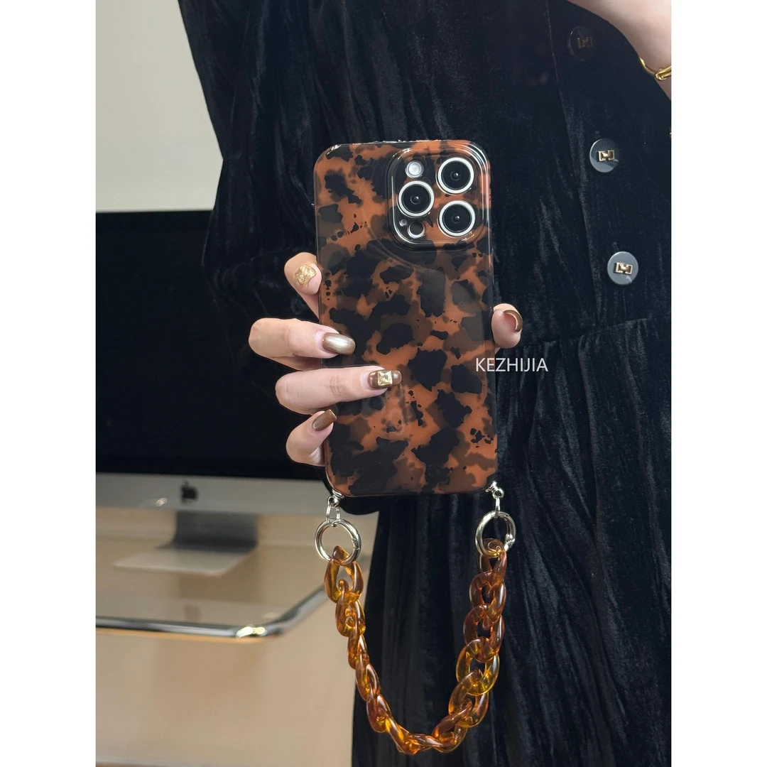 【壳之】高级玳瑁豹纹适用苹果16/15/14/13/12promax11简约女手机壳