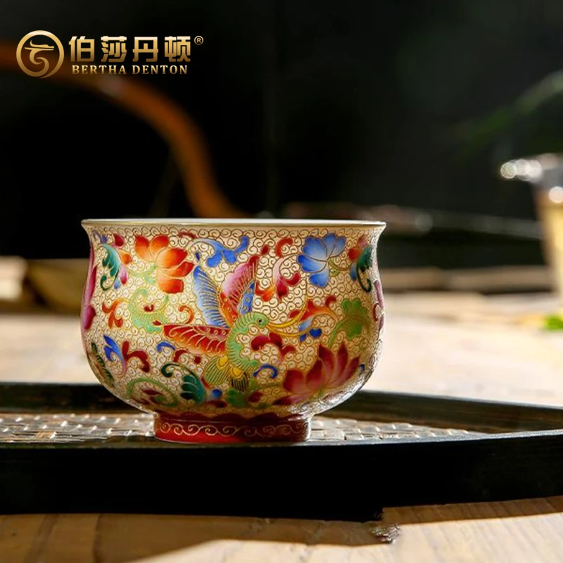BERTHA DENTON纯手工掐丝珐琅彩陶瓷杯品茗杯主人杯单杯小茶杯