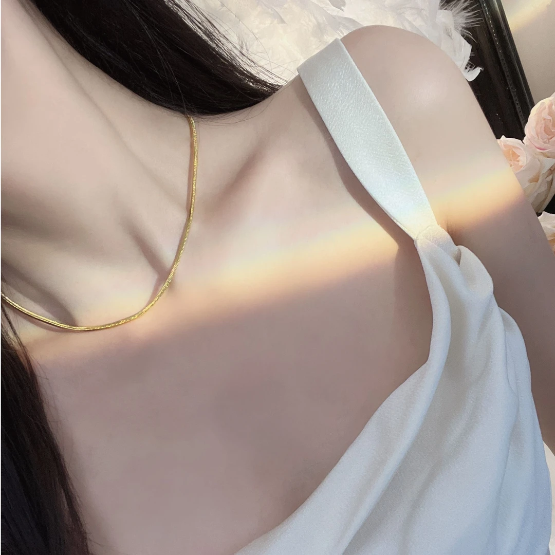 合金项链 杨杨babytime可碰水！明星款细蛇骨毛衣链ins风长款叠戴