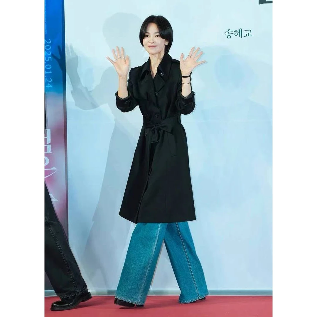 SS25513  美夏宋慧乔活动小个子中长款腰带风衣