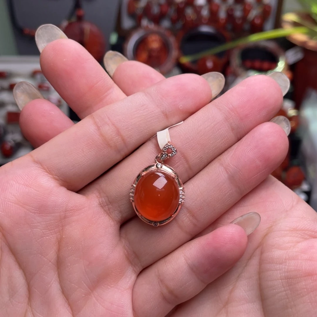 【闪购商品】南红玛瑙吊坠银S925镶嵌