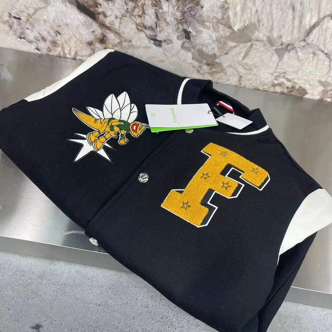 潮流痞帅男士个性百搭加厚夹克上衣黑色外套75032/P12