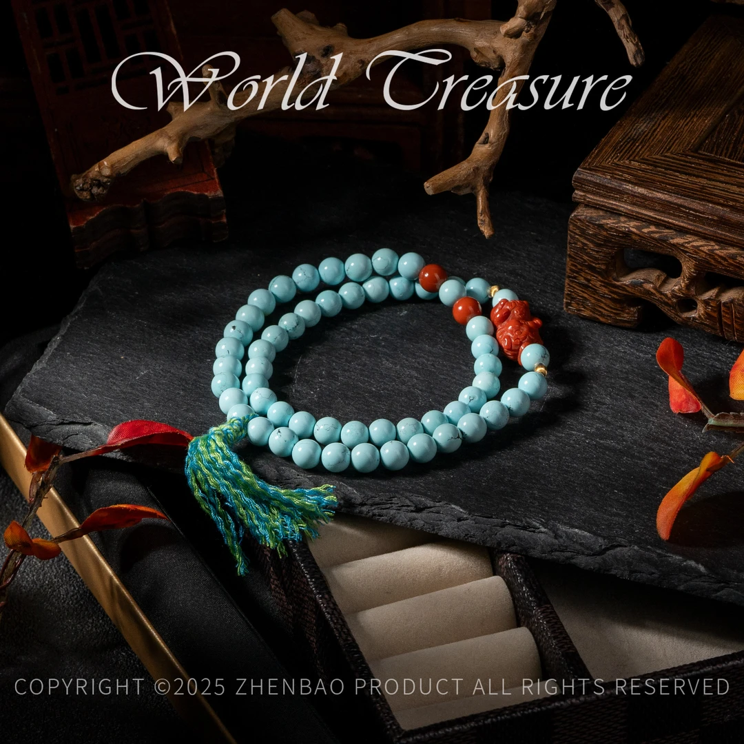 【世间臻宝】S925绿松石DIY南红双圈手串/JS167/多样性发一件/5m+/5