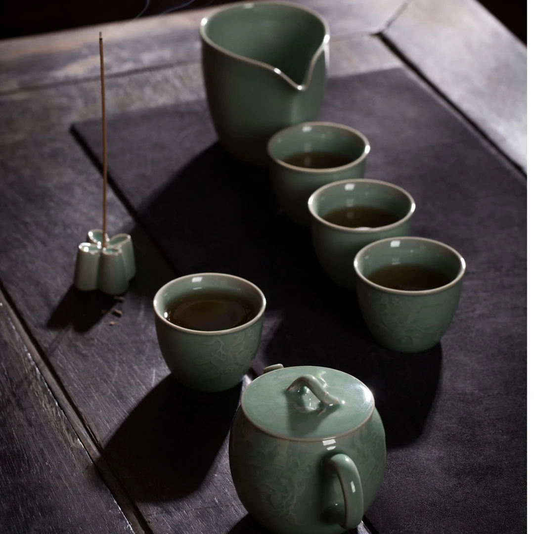 桂花金秋茶具套装龙泉青瓷