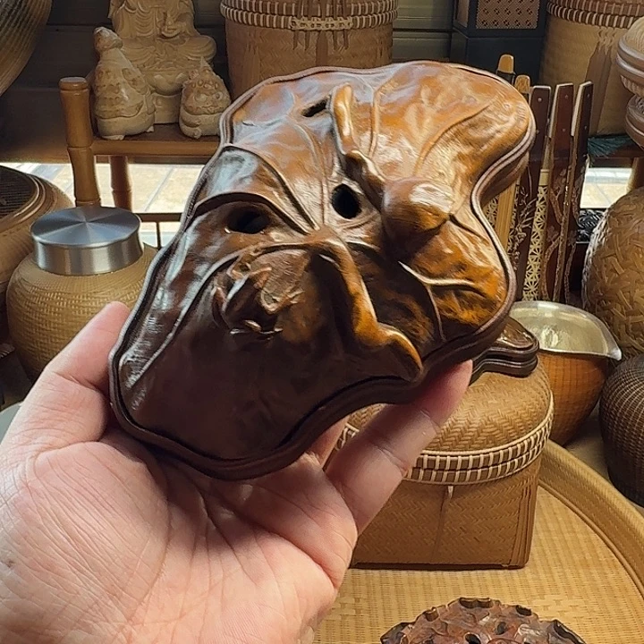 龍***爺黄杨木香炉雕刻佰艺轩选