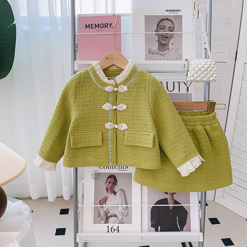 女童小香风套装春秋季新款时尚洋气女宝宝小香风套装裙BCA391