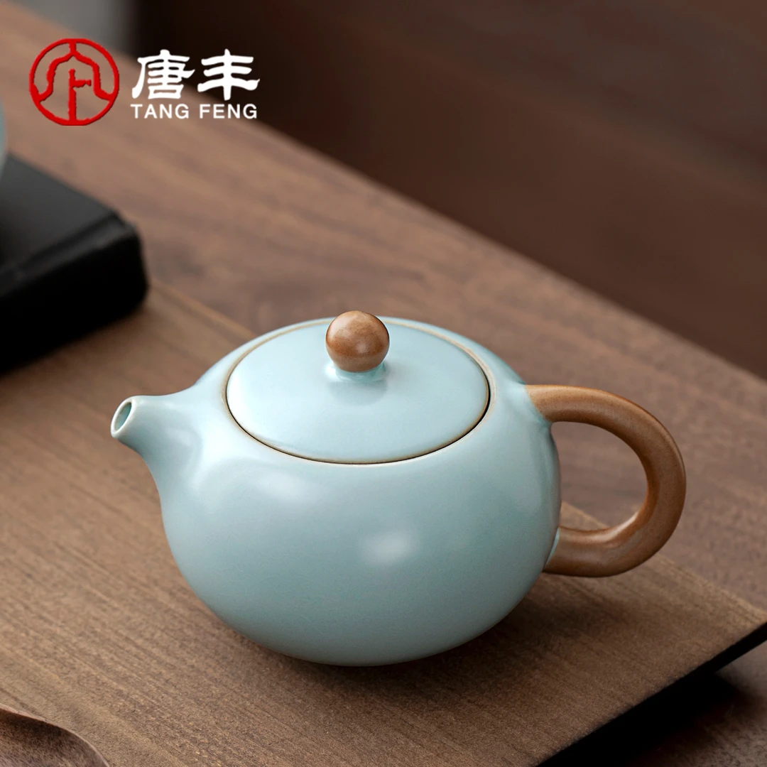 唐丰汝窑西施壶泡茶家用茶水分离单壶工位一人饮小壶可养泡茶壶