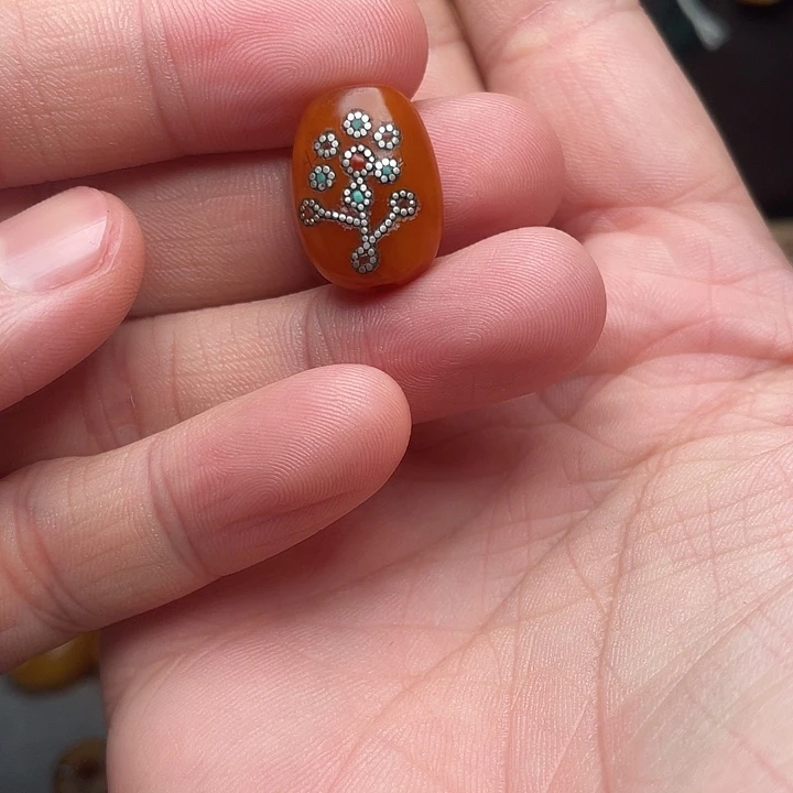 琥珀未镶嵌裸石西亚镶嵌扁桶13.5-18.4mm