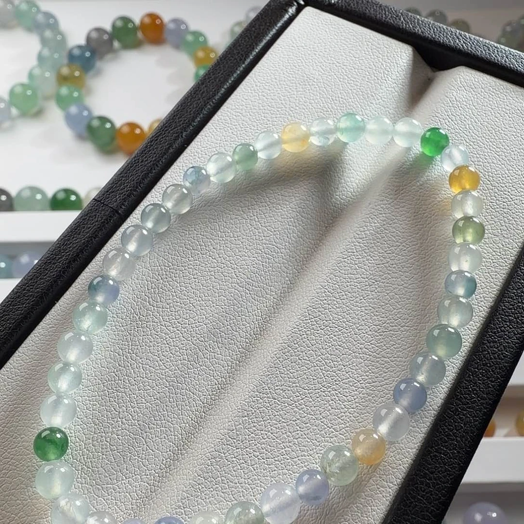 青***蛙翡翠未镶嵌手串翡翠手串