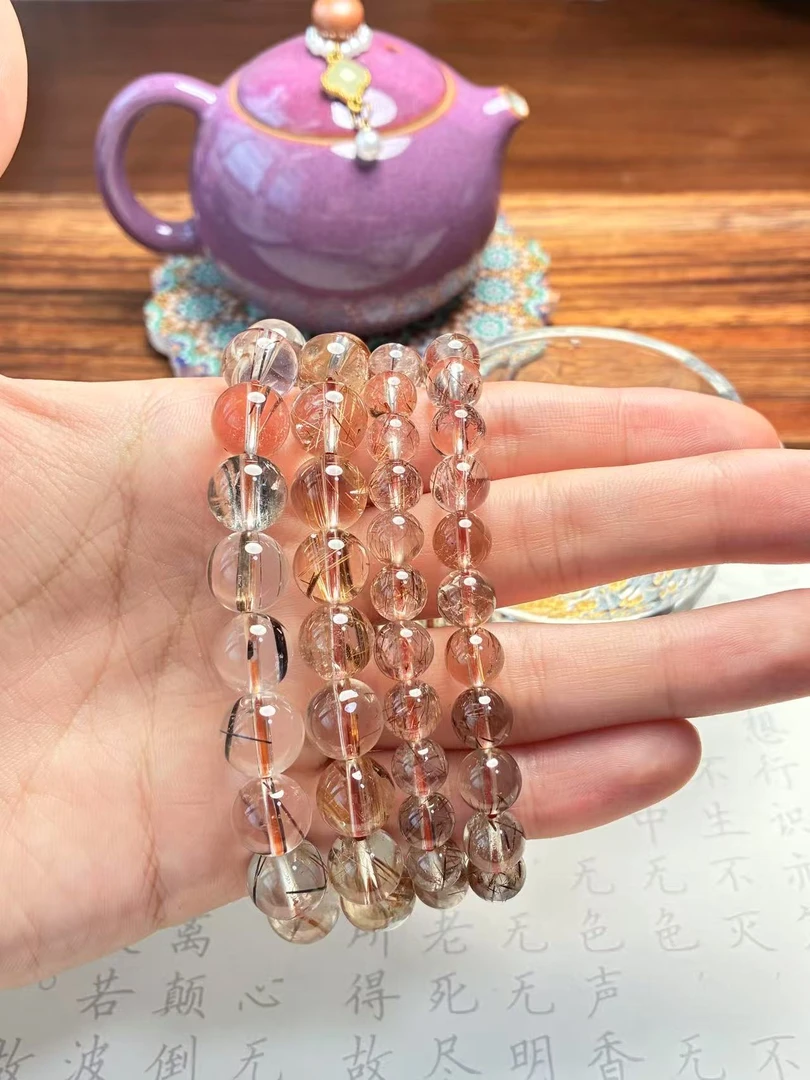 小众清冷透体铜发晶天然水晶手串 多样性发一
