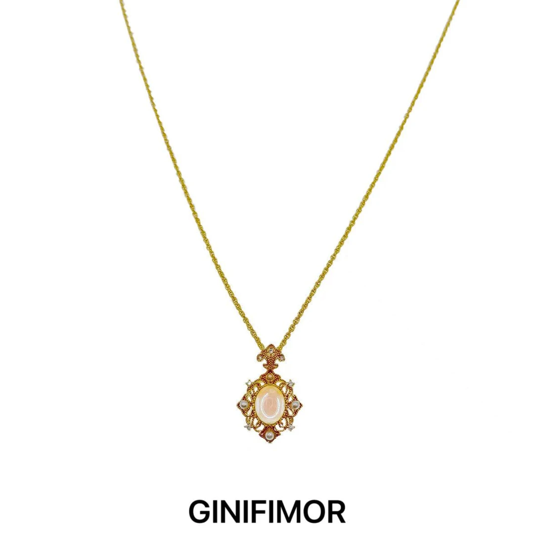 GINIFIMOR 铜合金项链 a820 闪闪月光项链百搭精致锁骨链