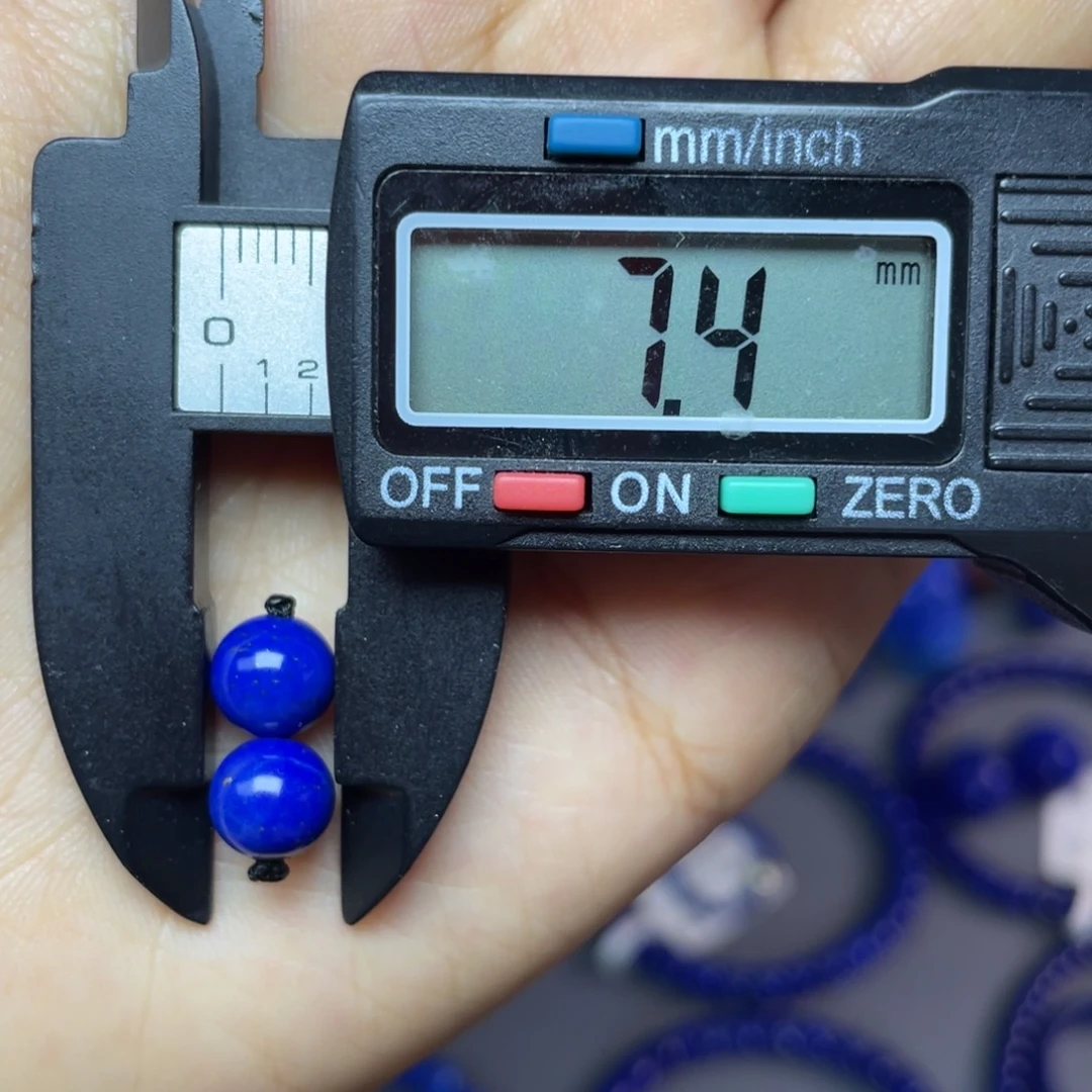 青金石未镶嵌7mm对珠